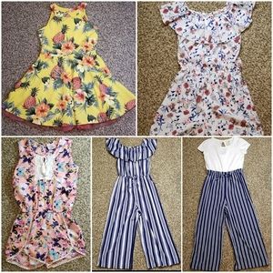 Lot of 5 rompers & dress girls youth size 10